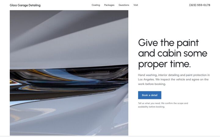 Ceramic look for a auto detailing site