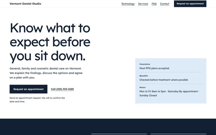 Clear look for a dentist site