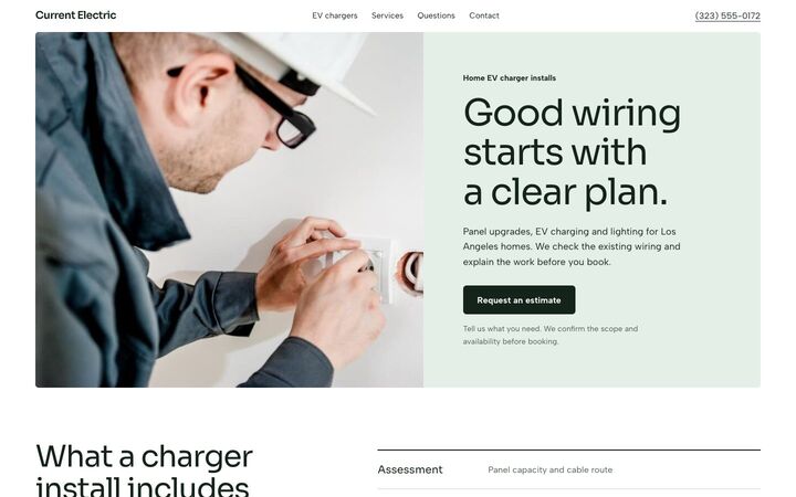 Charge look for a electrical services site