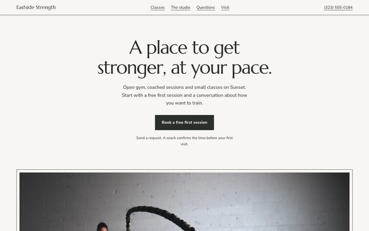 Studio look for a gym site