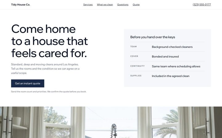 Background Checked look for a house cleaning site