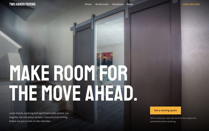 The Truck look for a moving services site