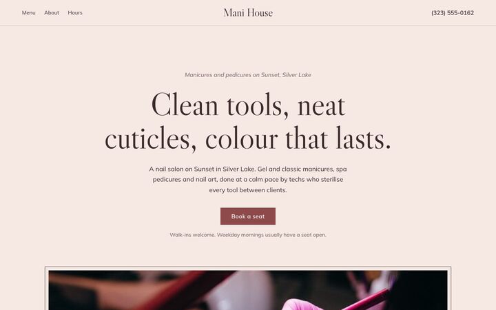 Powder look for a nail salon site
