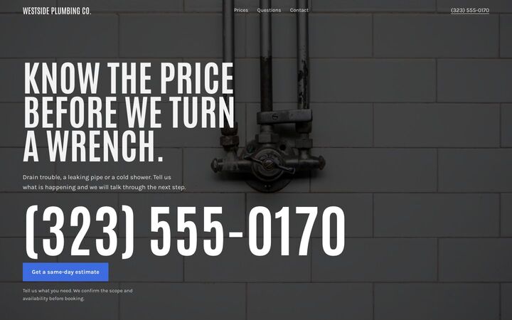 Open All Night look for a plumbing site