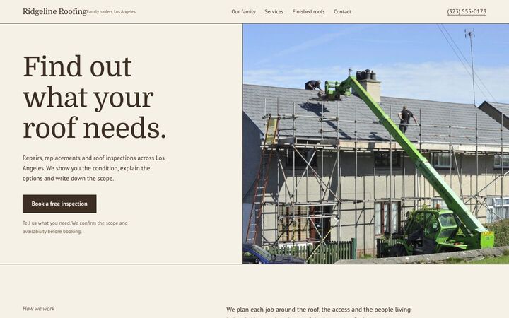Craftsman look for a roofing site