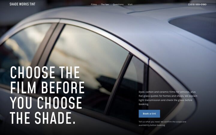 Dark Glass look for a window tinting site
